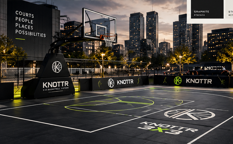 KNOTTR 3x3 basketball court in an urban venue