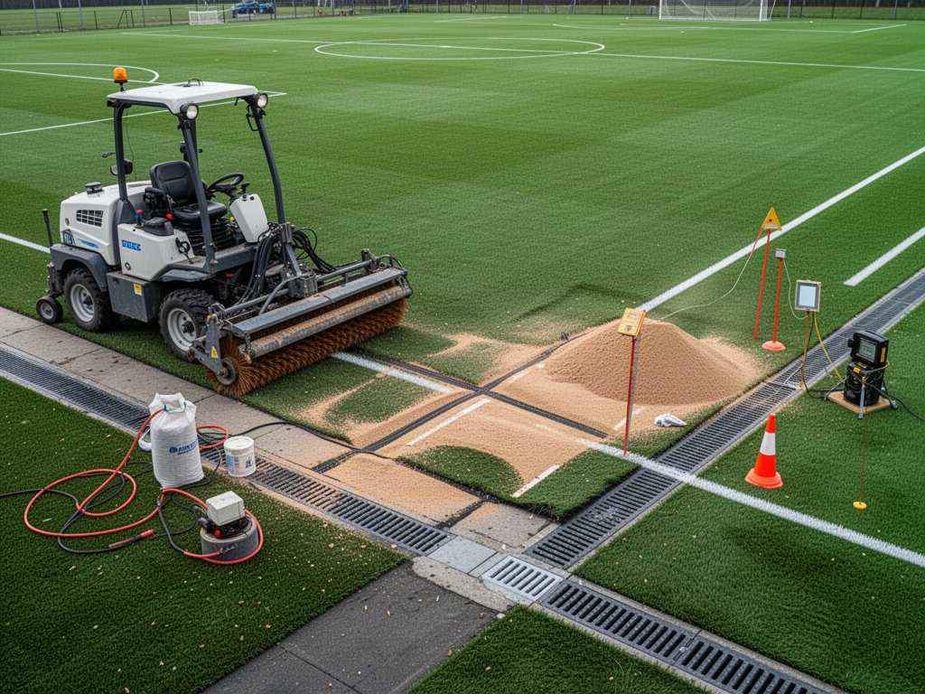 Synthetic sports field maintenance and service-access planning reference