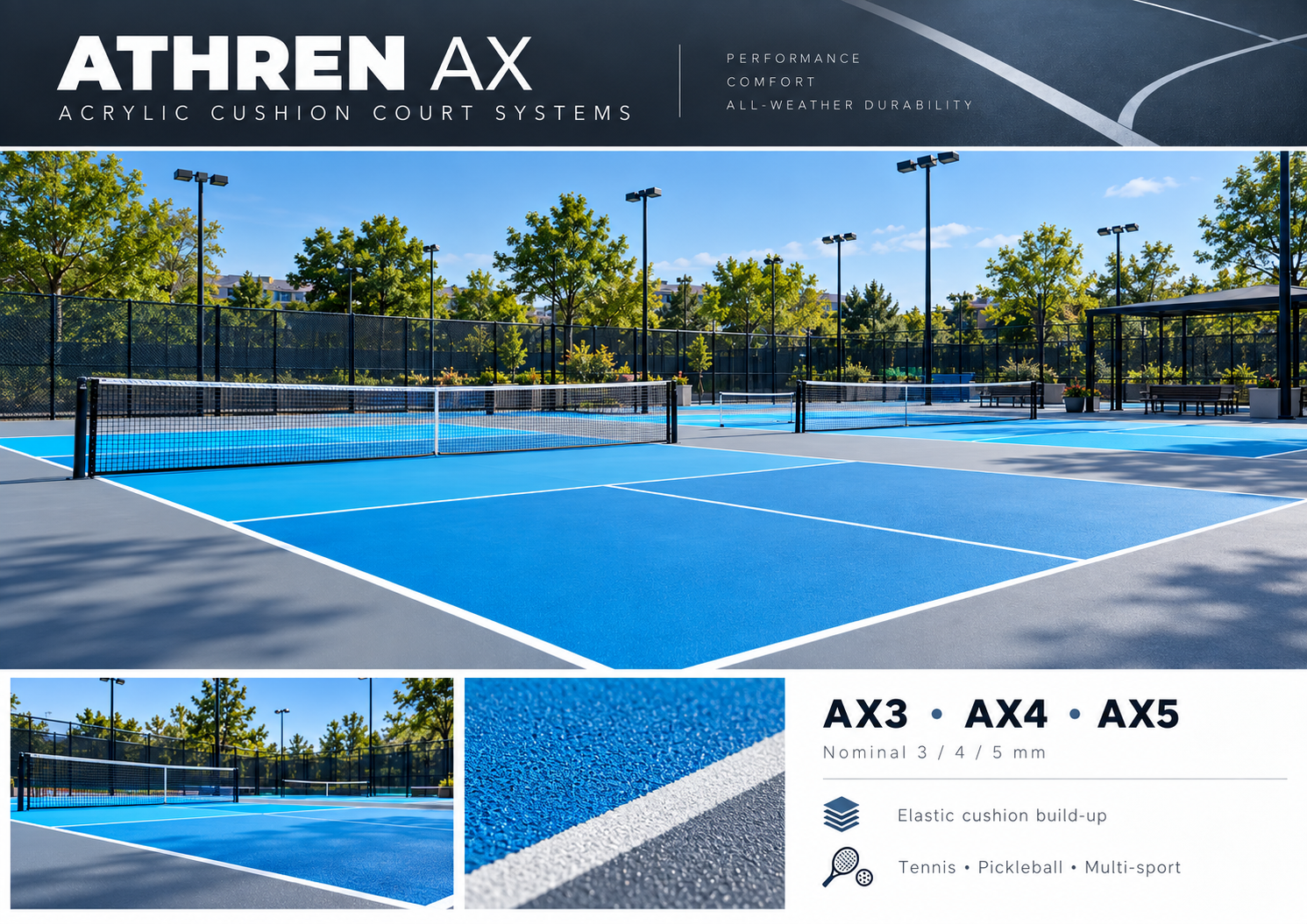 Acrylic Cushion Court Systems application concept