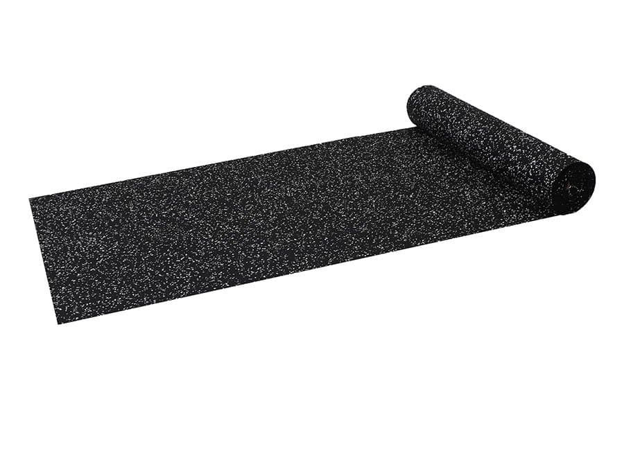 Black flecked commercial rubber gym flooring roll
