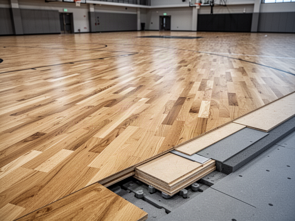 Engineered Wood Sports Flooring application concept