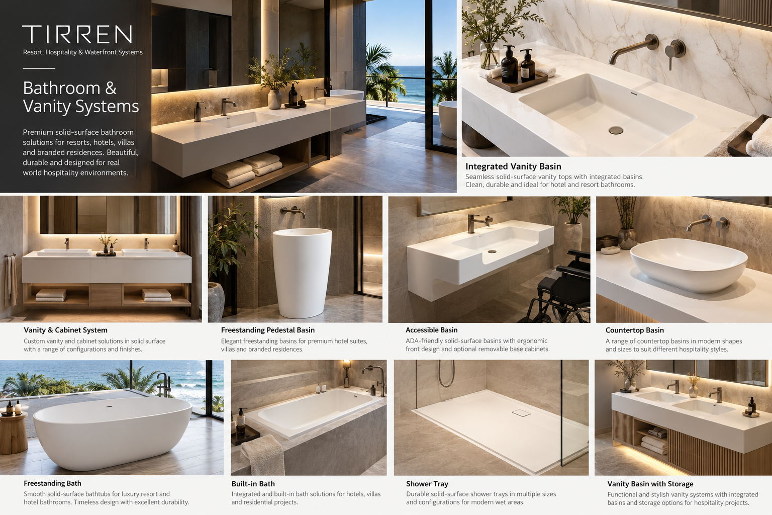 TIRREN bathroom and vanity systems