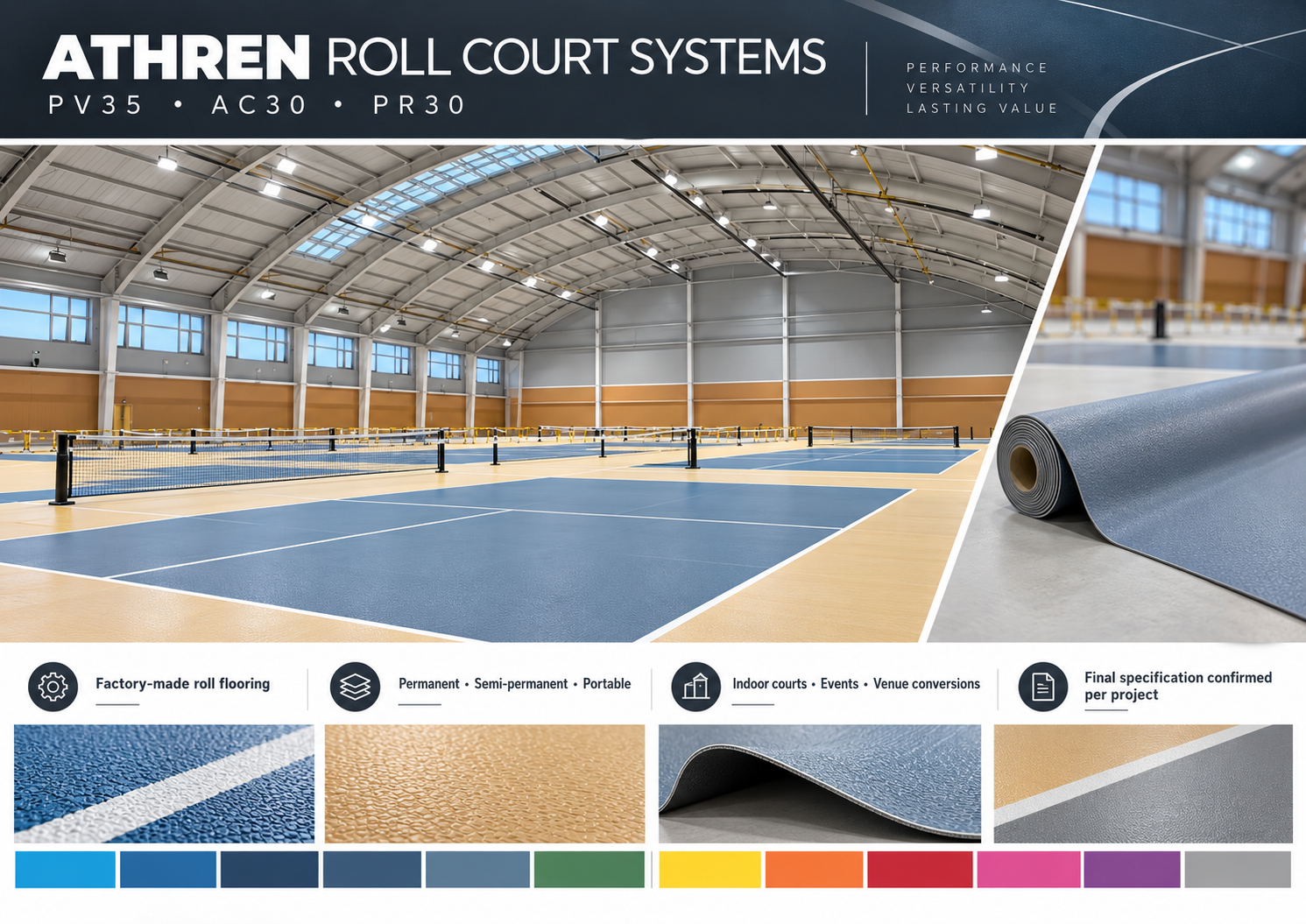 Textured PVC Pickleball Flooring application concept