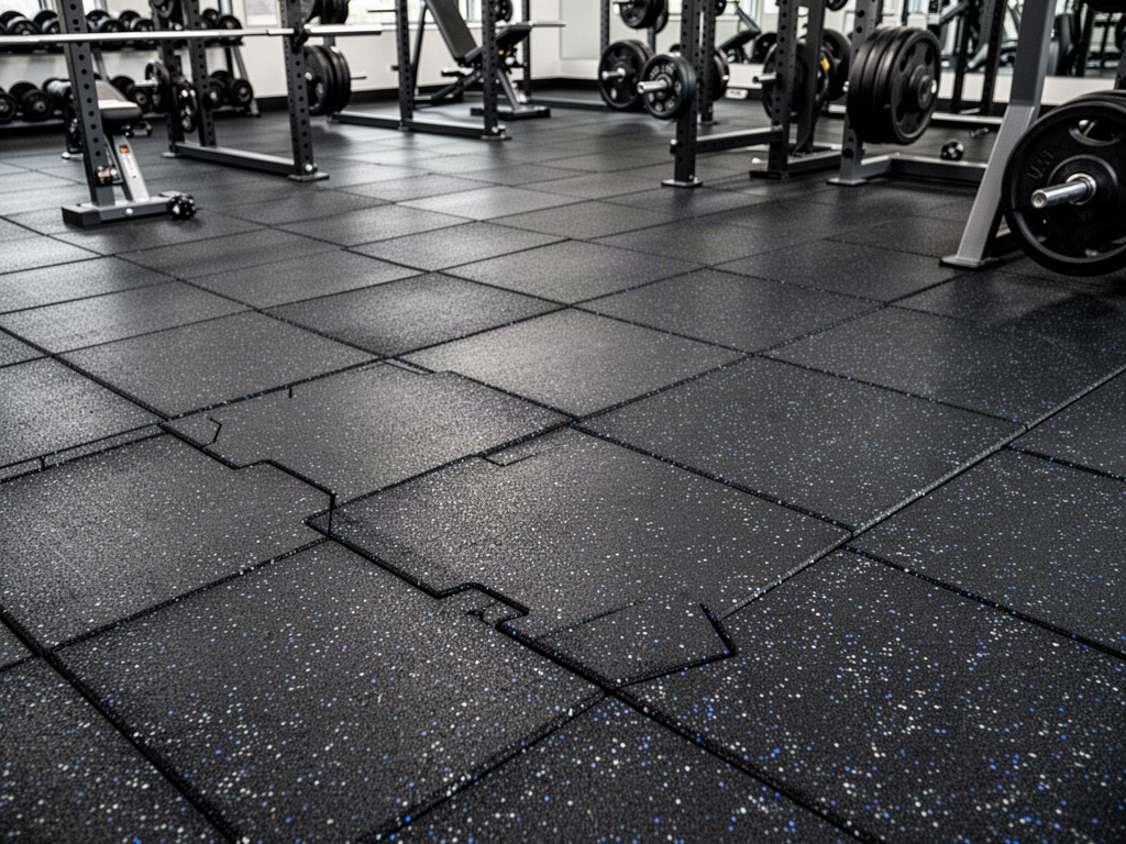 Rubber Gym Floor Tiles application concept
