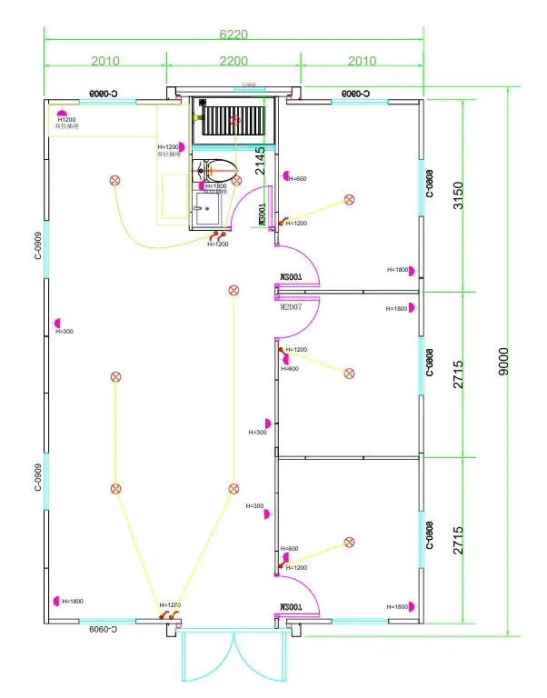 Montara 30FT three-bedroom expandable container house floor plan
