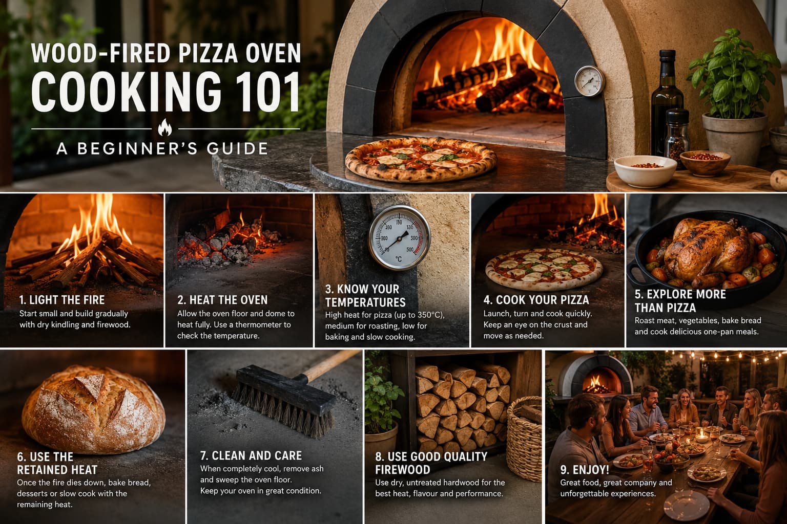 Wood-fired oven installed in a home outdoor kitchen
