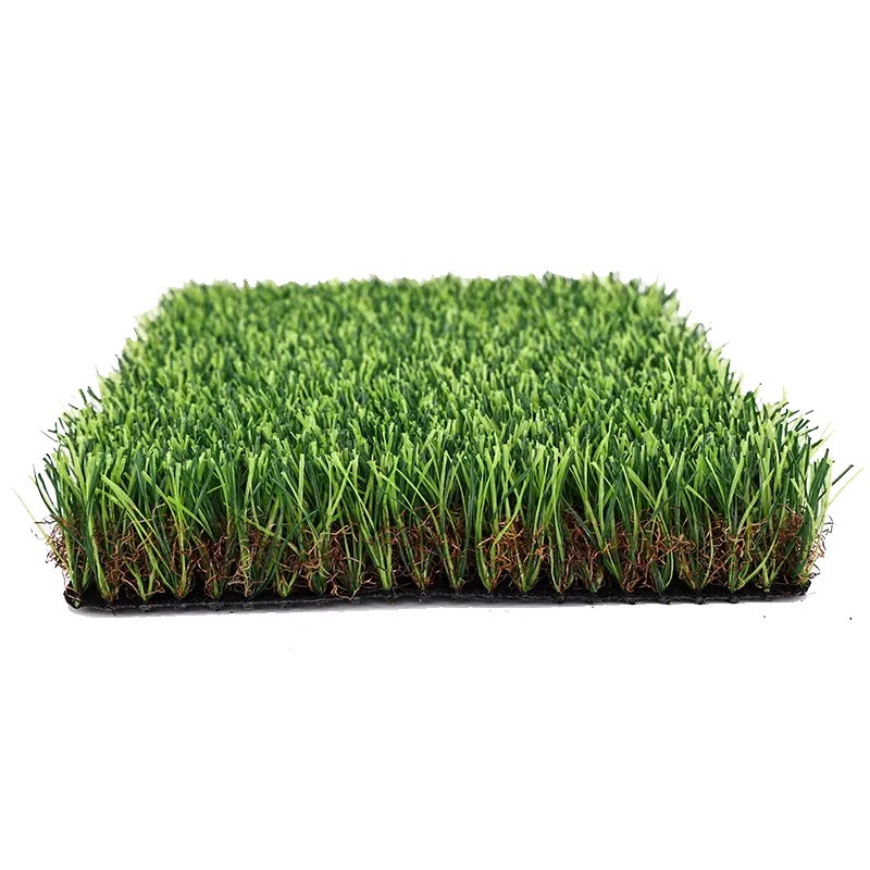 Artificial turf sample showing pile profile, thatch layer and backing