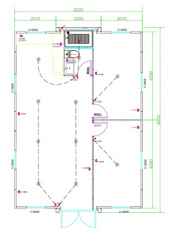 Montara 30FT two-bedroom expandable container house floor plan