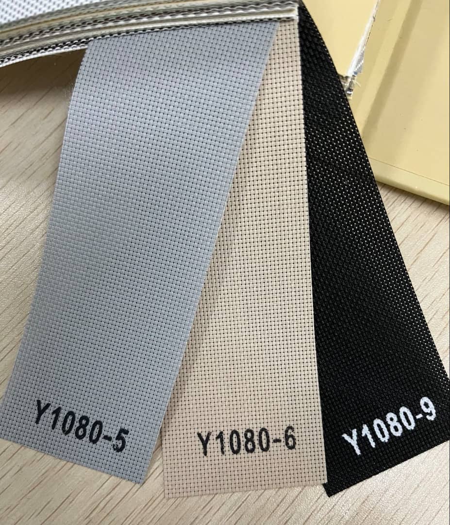 CADARN blind fabric samples in light grey beige and black
