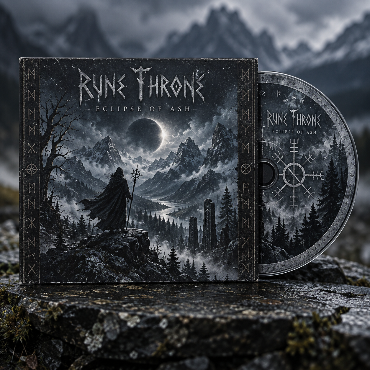Fictional Nordic metal CD release with dramatic digipak artwork