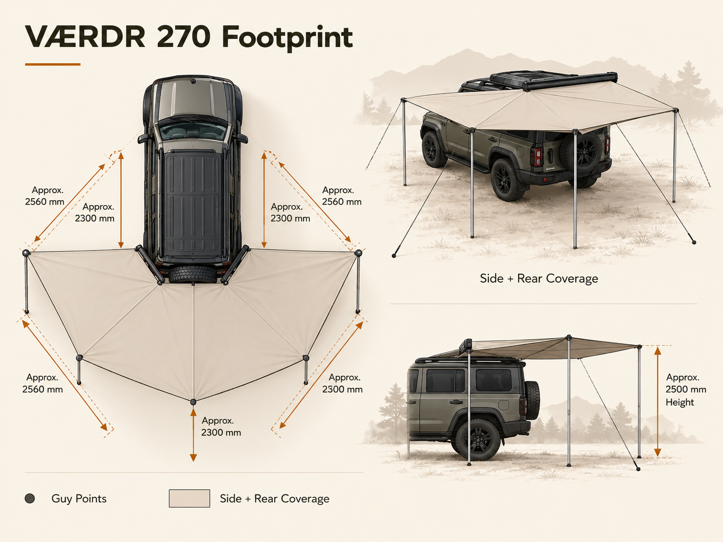 VÆRDR 270 Wraparound footprint