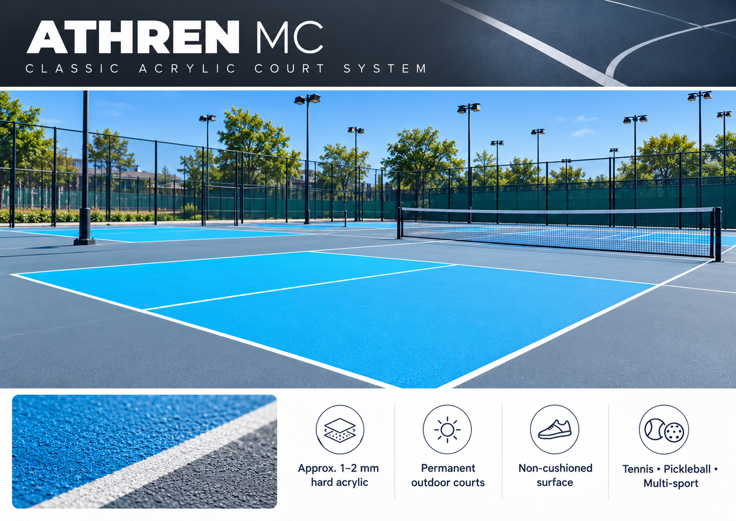 Classic Acrylic Court System application concept