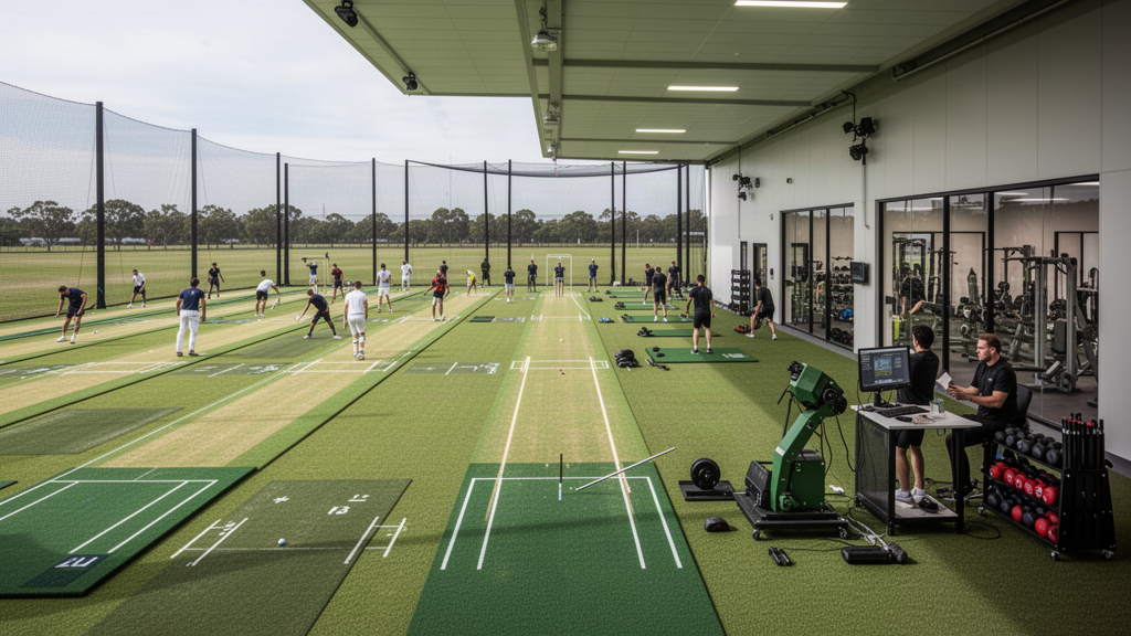 High-performance cricket academy training environment