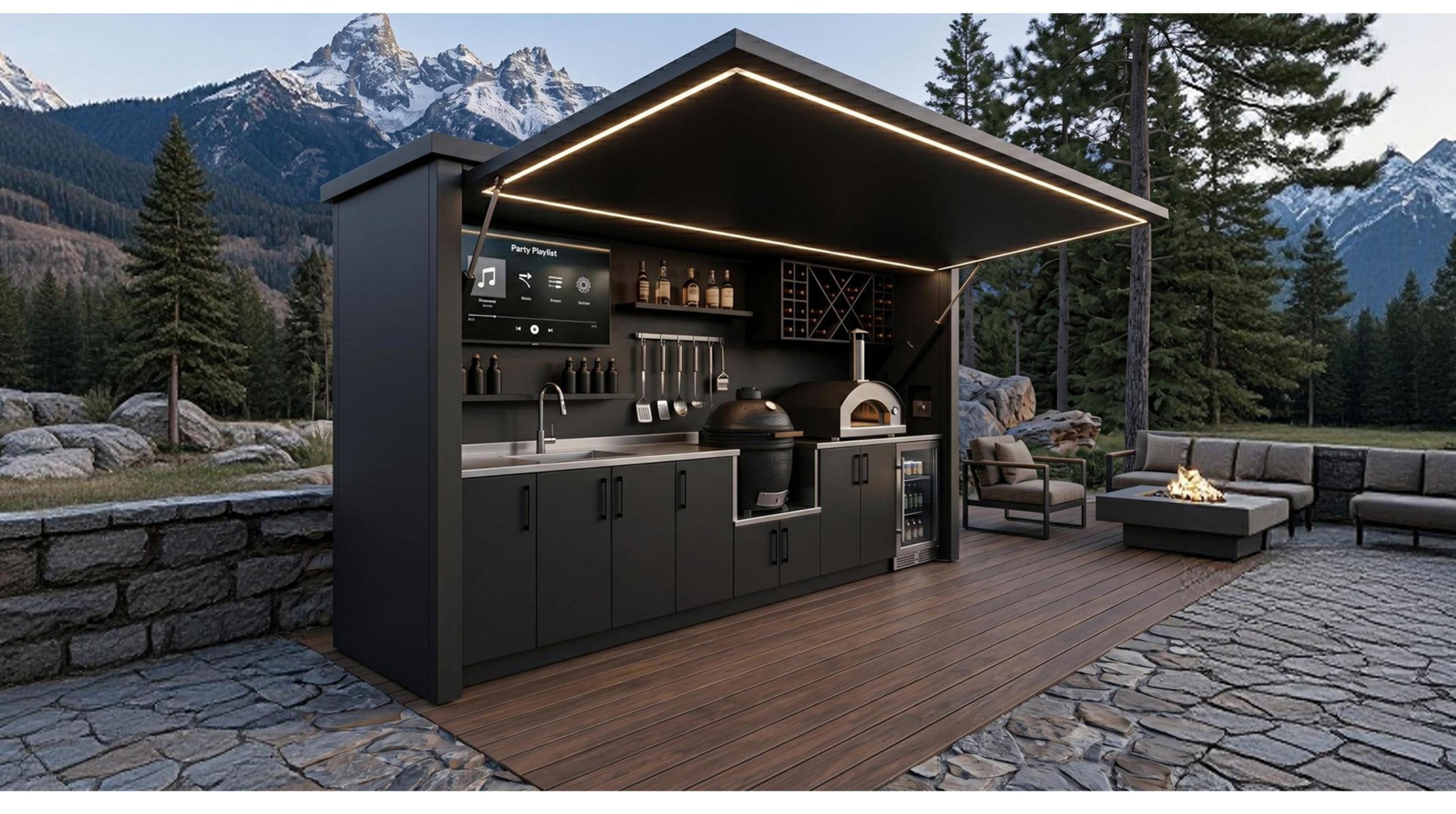 NORDVAL Outdoor Kitchens — Scandinavian pavilion outdoor living