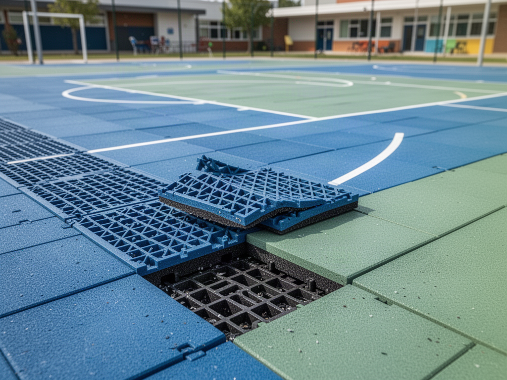 Resilient TPE Modular Court Tiles application concept