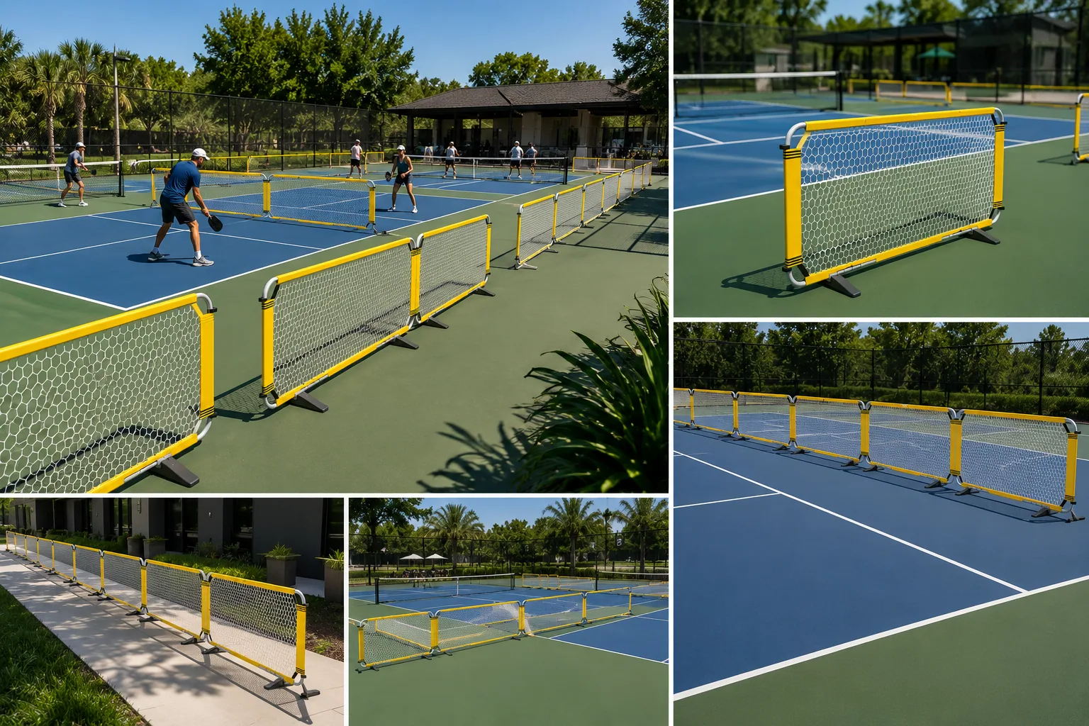 Pickleball court divider barriers — Portable court separation