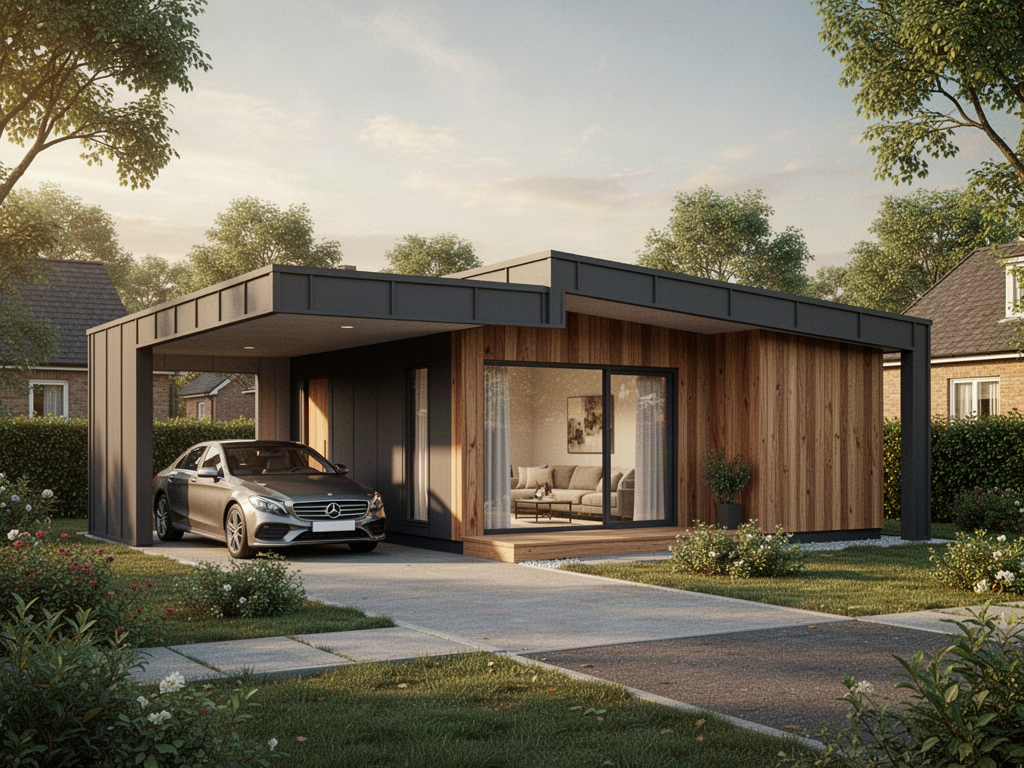ARVELL C59 prefabricated home with integrated carport