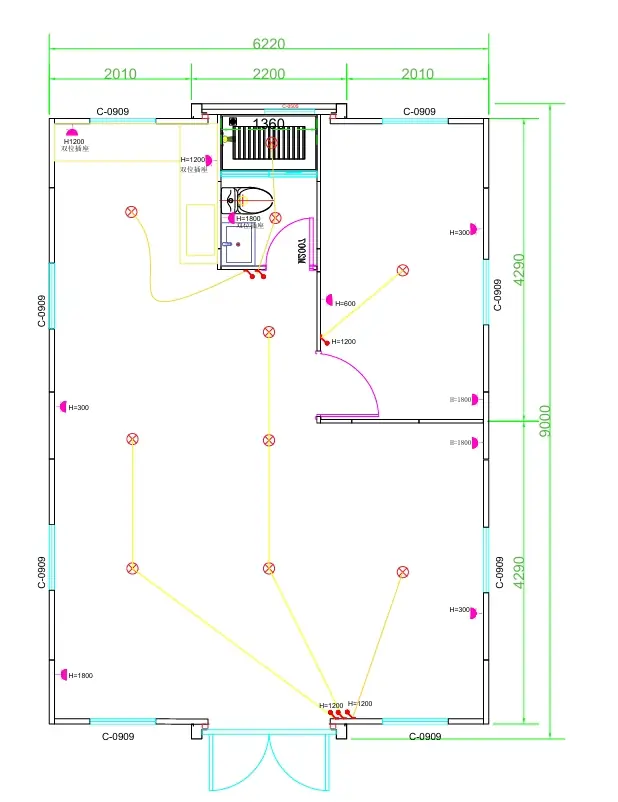 Montara 30FT one-bedroom expandable container house floor plan