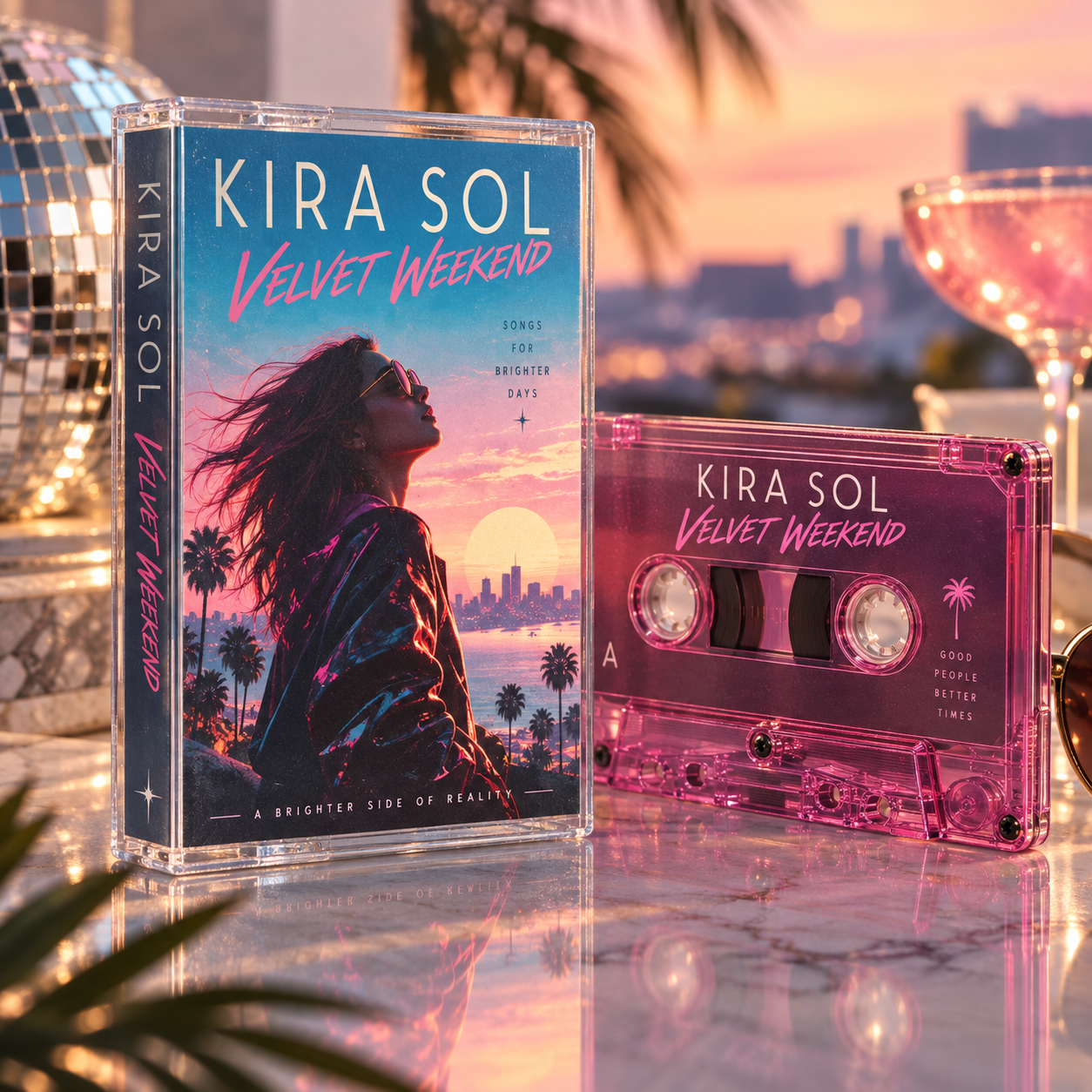 Fictional cassette release concept with case, J-card and custom shell