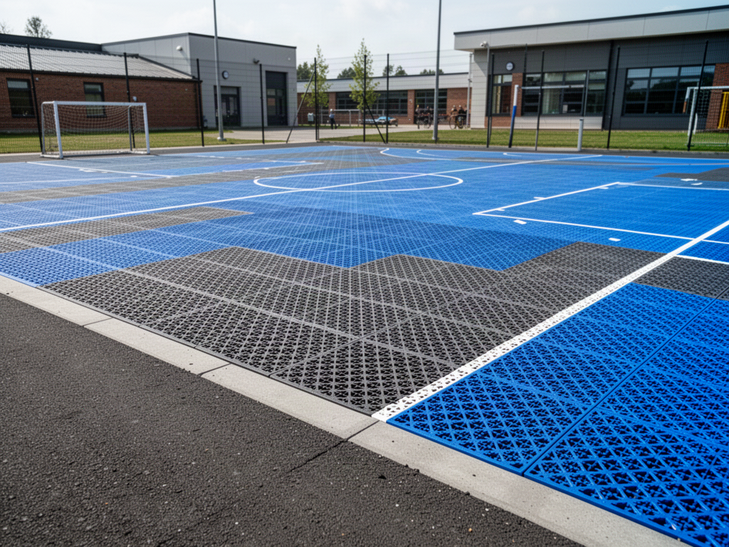 Resilient TPE Modular Court Tiles application concept