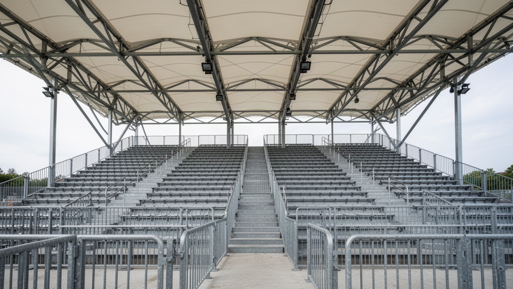 Engineered steel sports grandstand