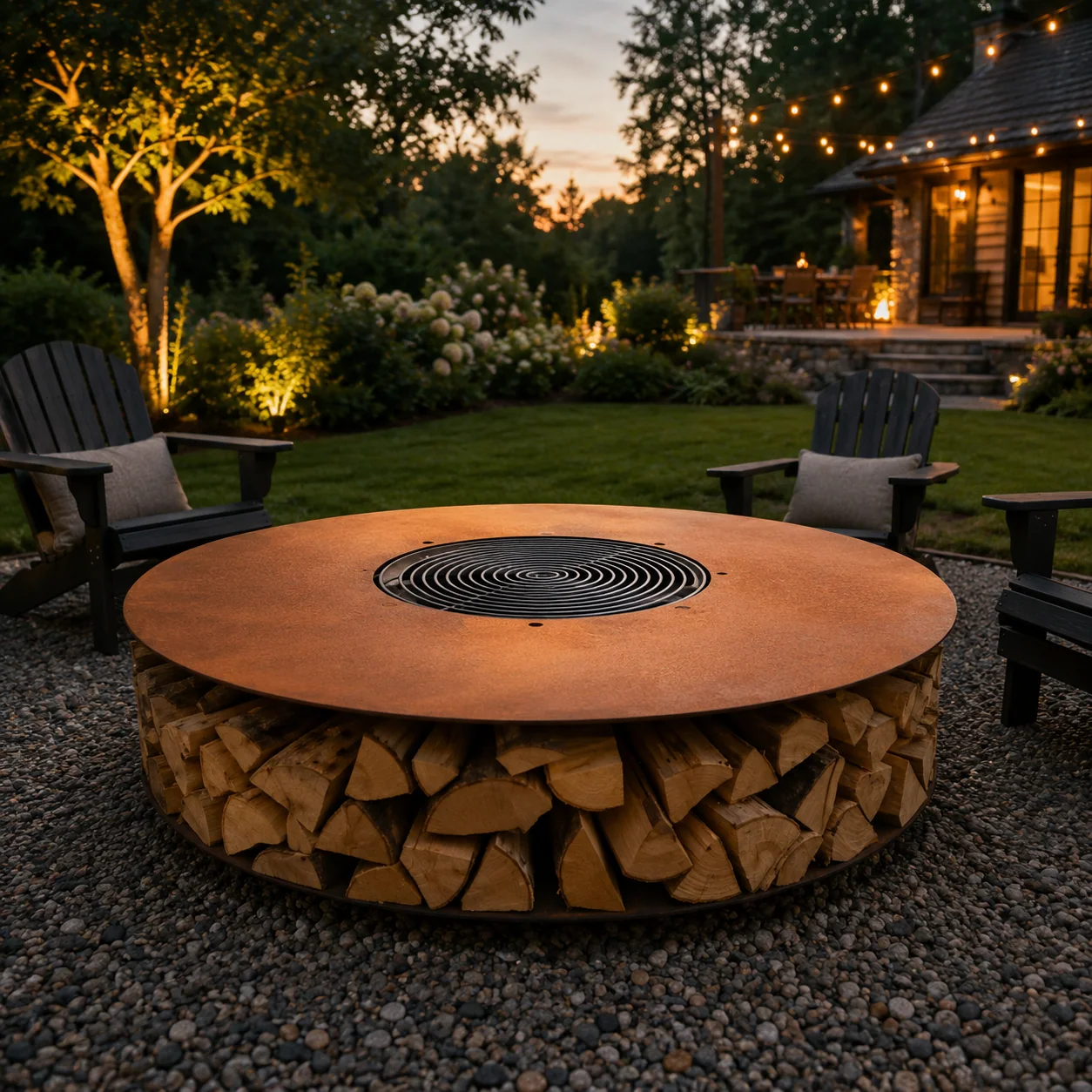 Kossuth Round Corten Steel Fire Pit product view 2