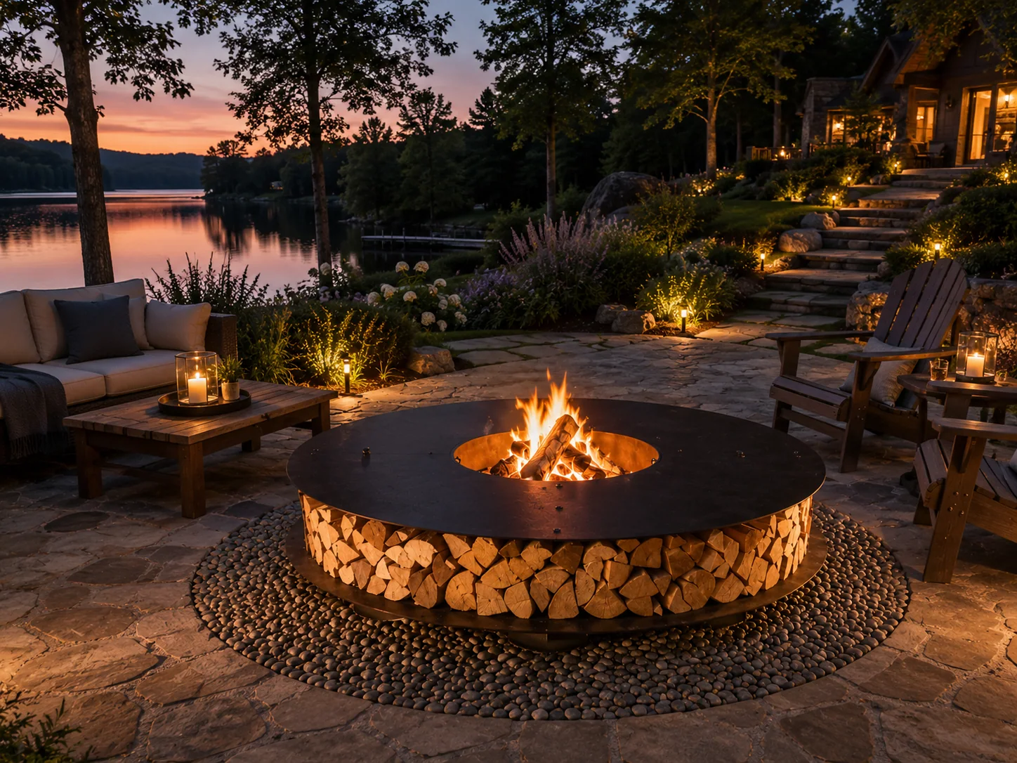 Kossuth Round Corten Steel Fire Pit product view 3