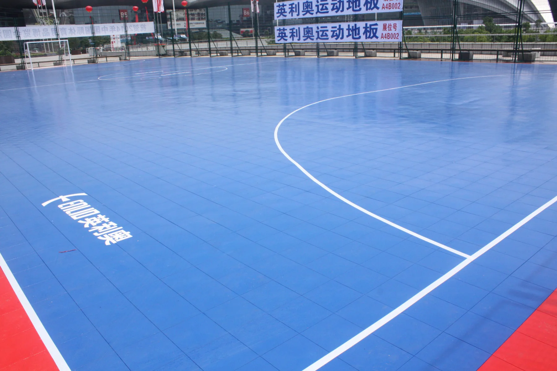 Outdoor blue Enlio five-a-side football court